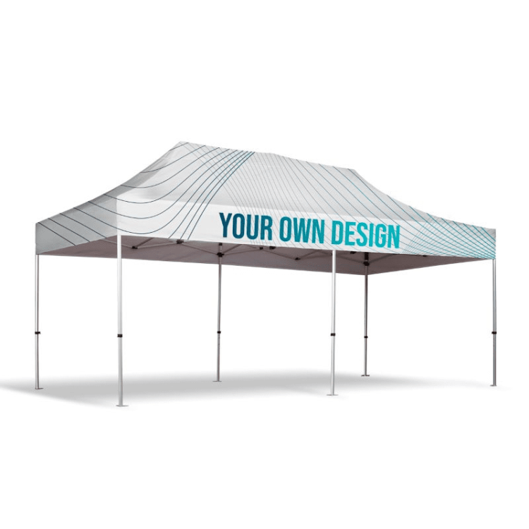 Custom printed gazebo 3x6 m, foldable, with waterproof roof